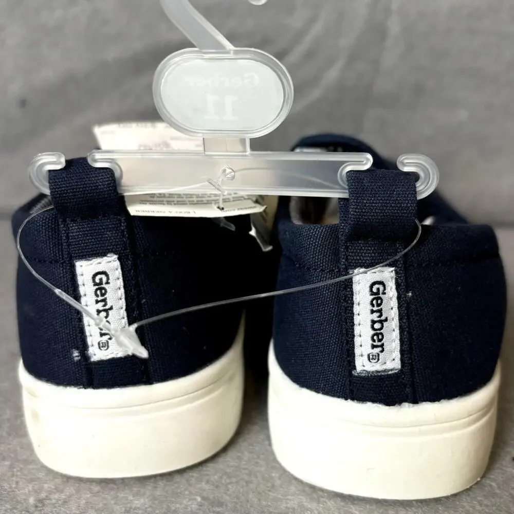 Gerber Boy Girl SlipOn Canvas Navy Blue Casual School Sneaker Shoes 11 NEW